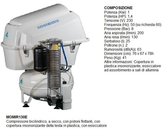 MOMIR 130 + ESSICCATORE - 2 POSTI + COP.TESTATA IN PLASTICA