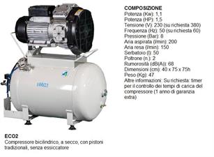 ARIA RESA 150 l/min A 5 BAR - 50 lt. - 1,5 HP - 2/3 POSTI
